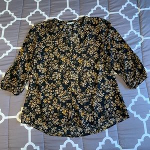 Floral button down blouse